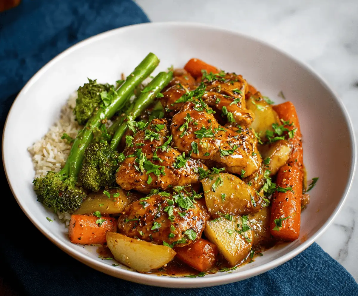 Slow Cooker Honey Garlic Chicken with Veggies