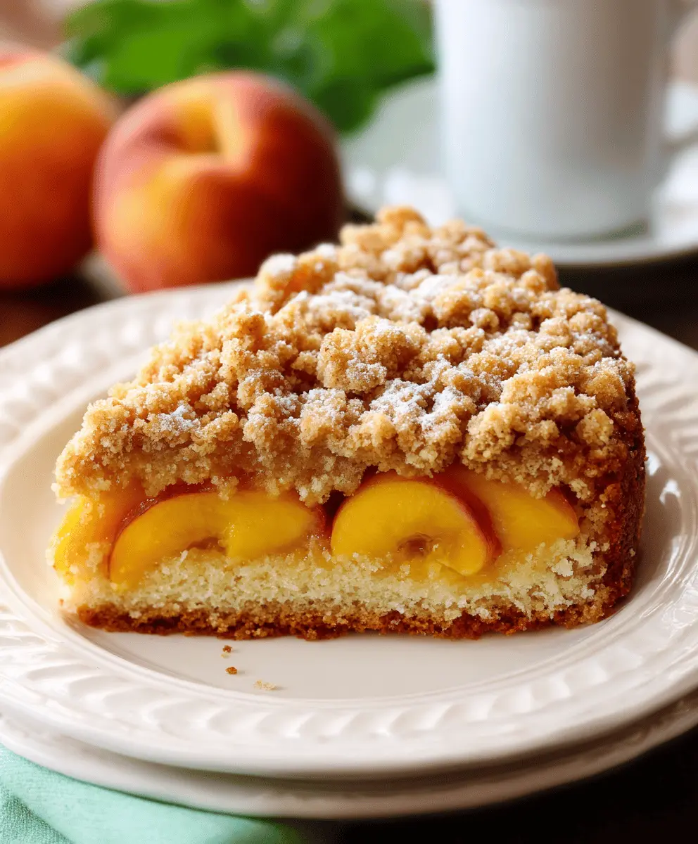 Southern Peach Crumb Cake Recipe with Sweet, Buttery Crumble