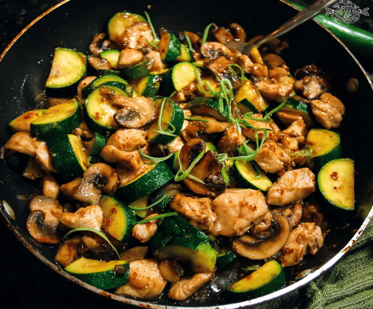 Easy Zucchini Mushroom Chicken Stir Fry Recipe