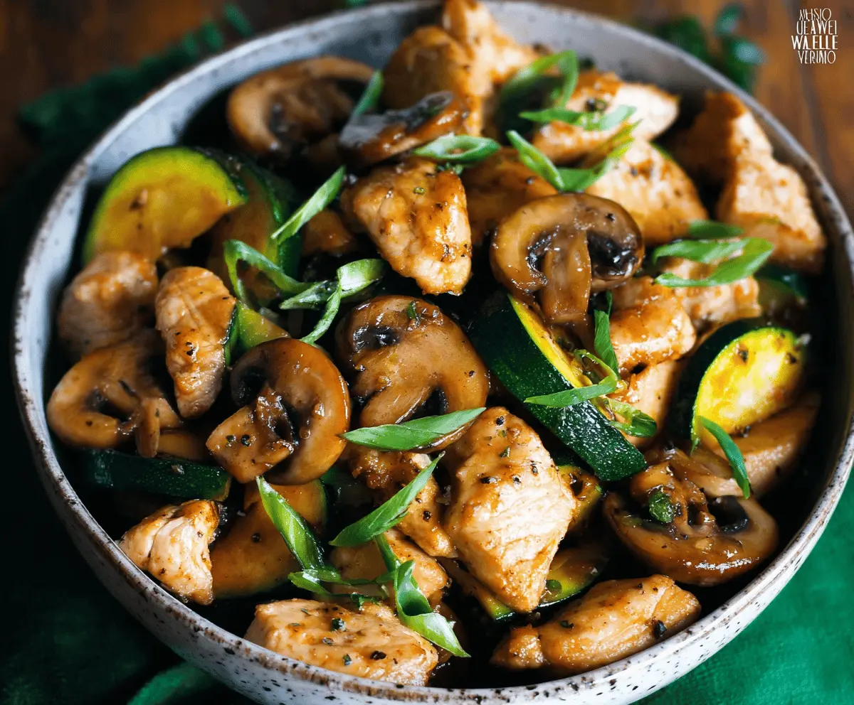 Easy Zucchini Mushroom Chicken Stir Fry Recipe