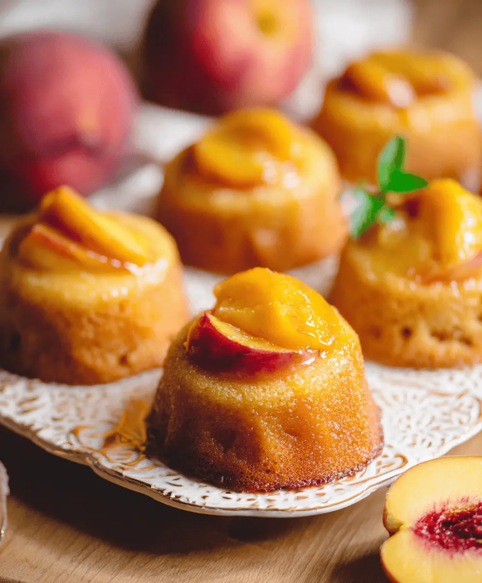 Easy Peach Upside Down Mini Cakes Recipe