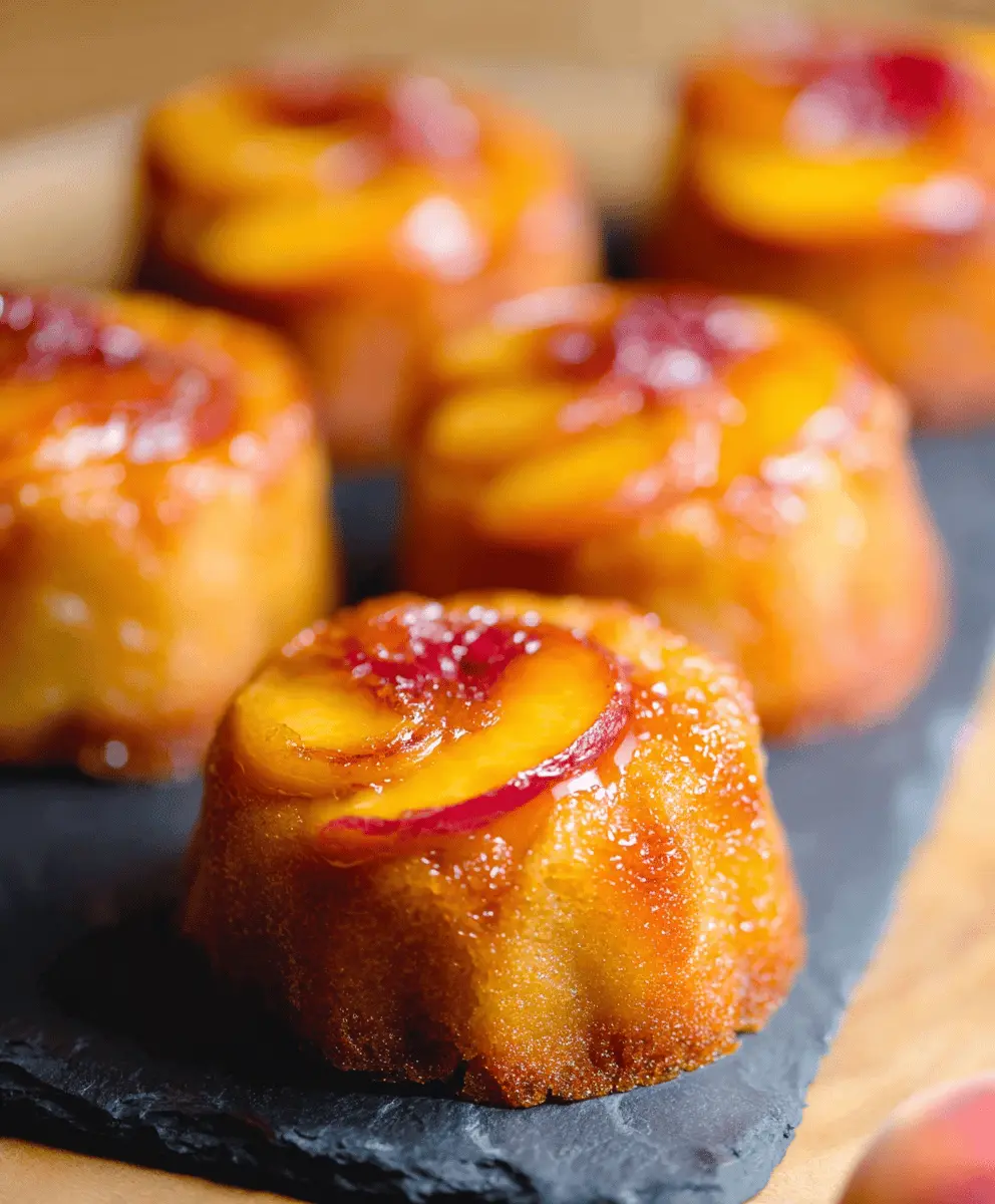 Easy Peach Upside Down Mini Cakes Recipe