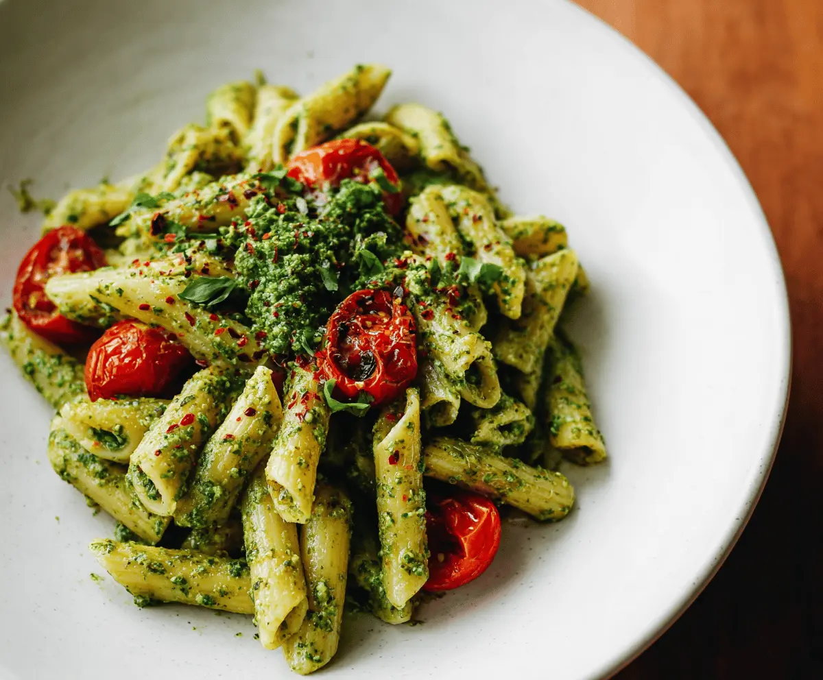 Creamy Vegan Avocado Pesto Pasta Recipe
