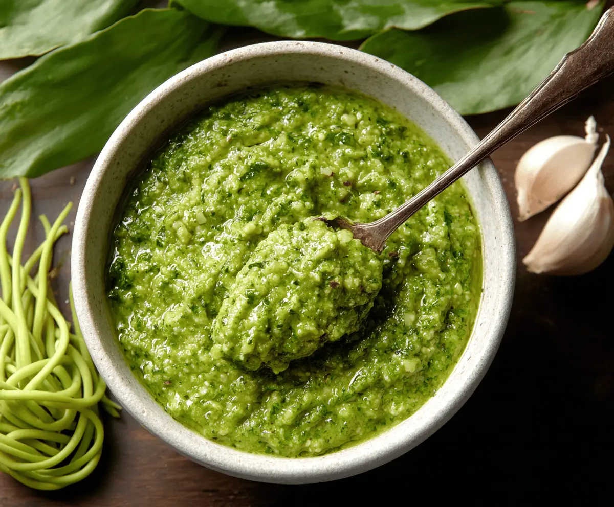 Easy Garlic Scape Pesto Recipe for Spring