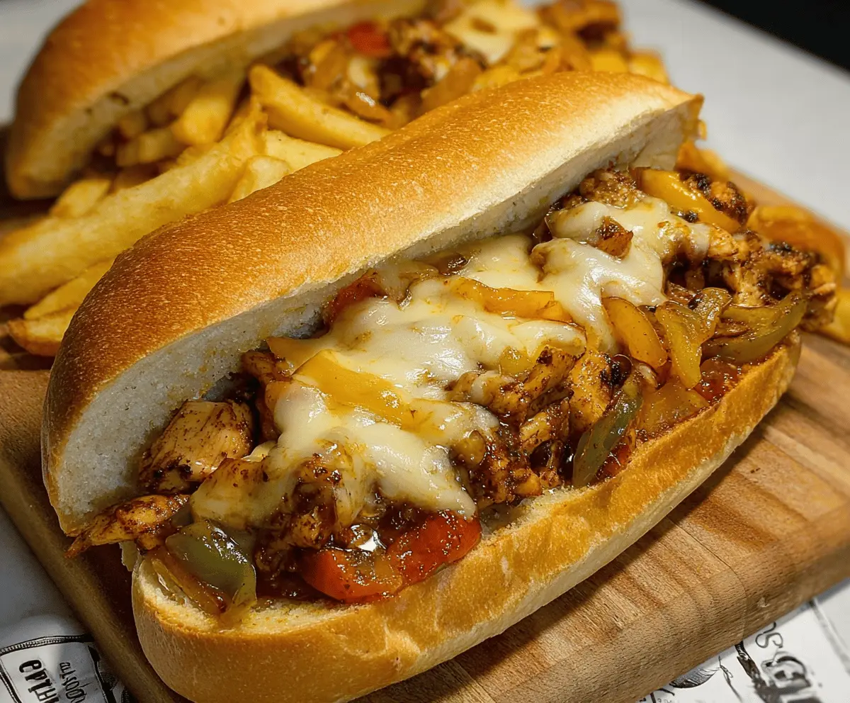 Easy Chicken Cheese Steak Sandwich Recipe
