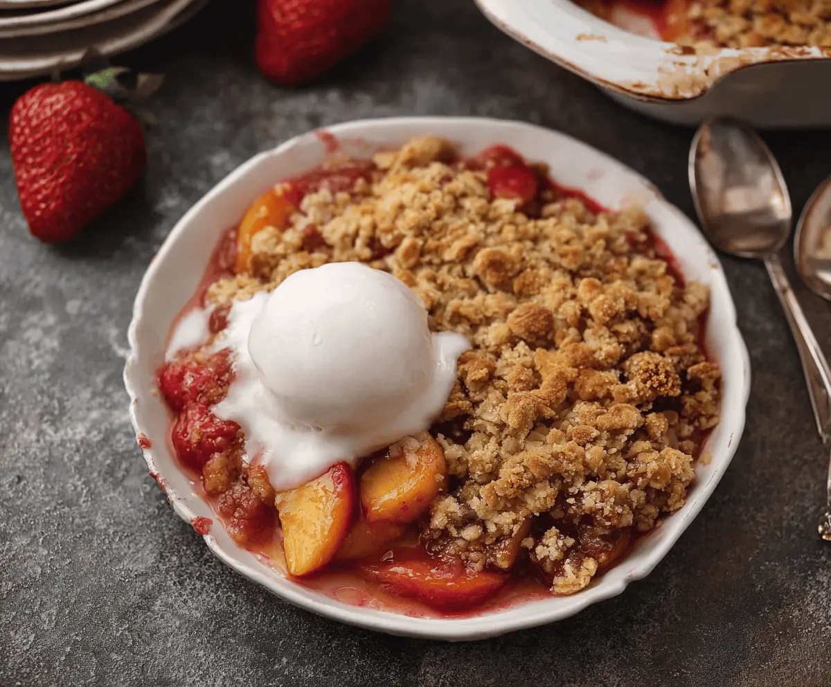 Easy Strawberry Peach Crisp Recipe