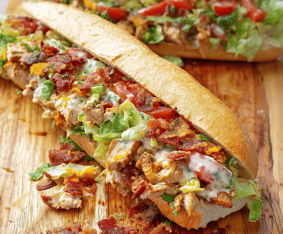 Chopped Chicken Bacon Ranch Sub