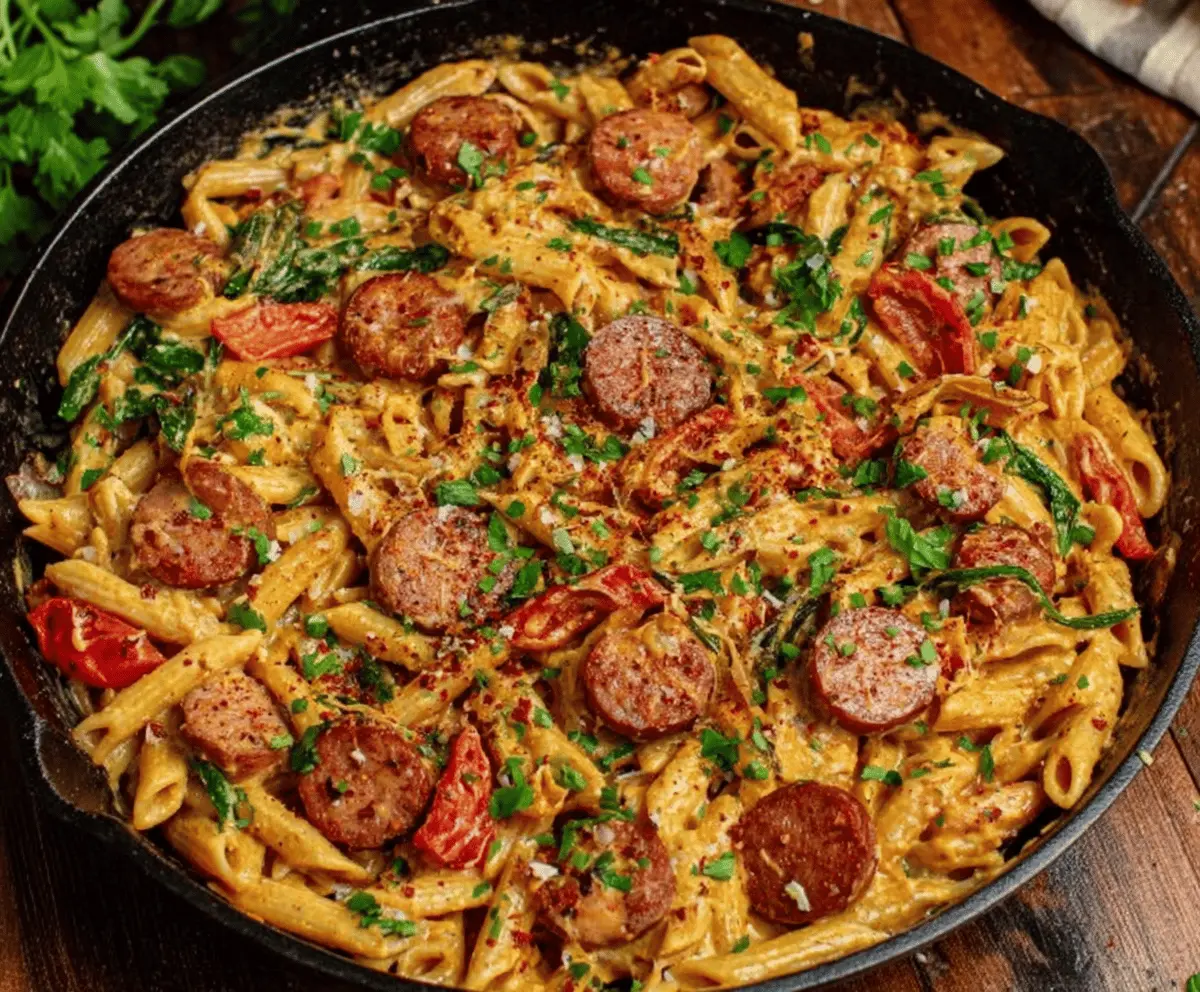 Creamy Cajun Sausage Pasta