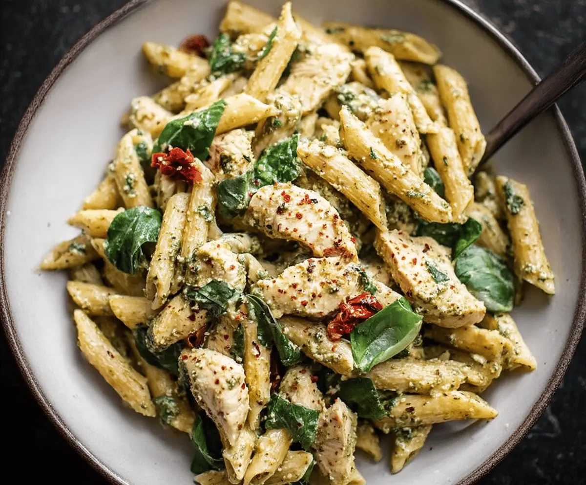 Creamy Chicken Pesto Pasta