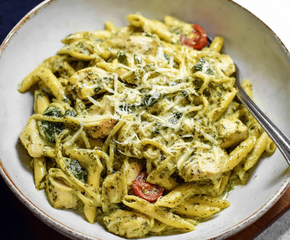 Creamy Chicken Pesto Pasta