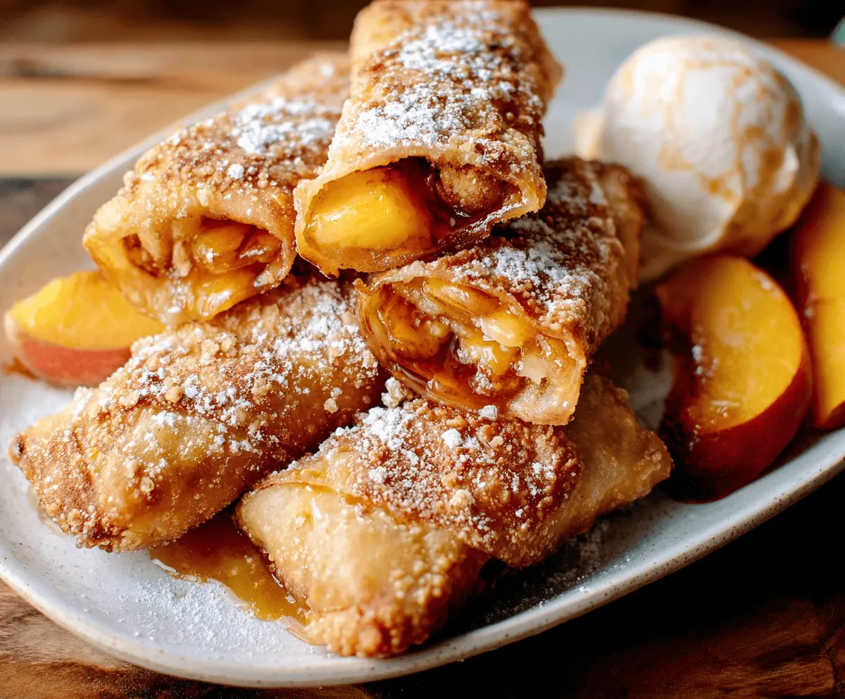 Peach Cobbler Egg Rolls
