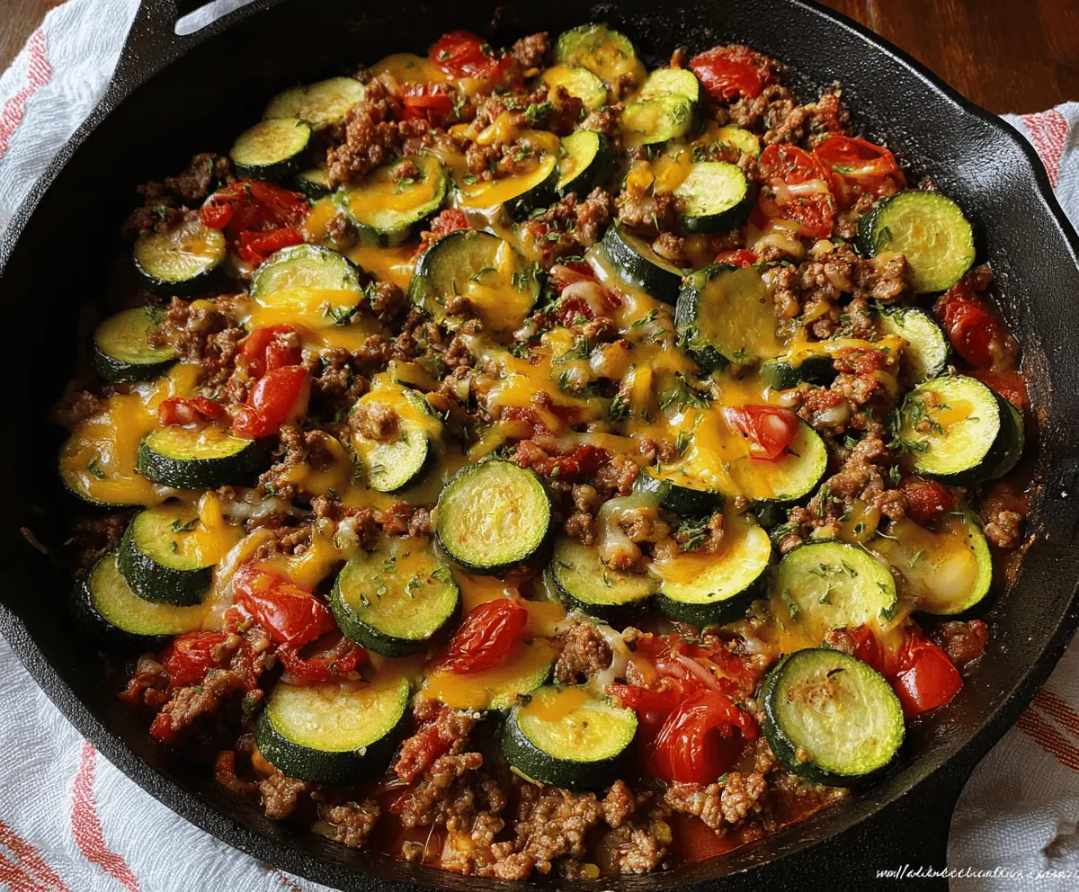 Ground Beef and Zucchini Skillet