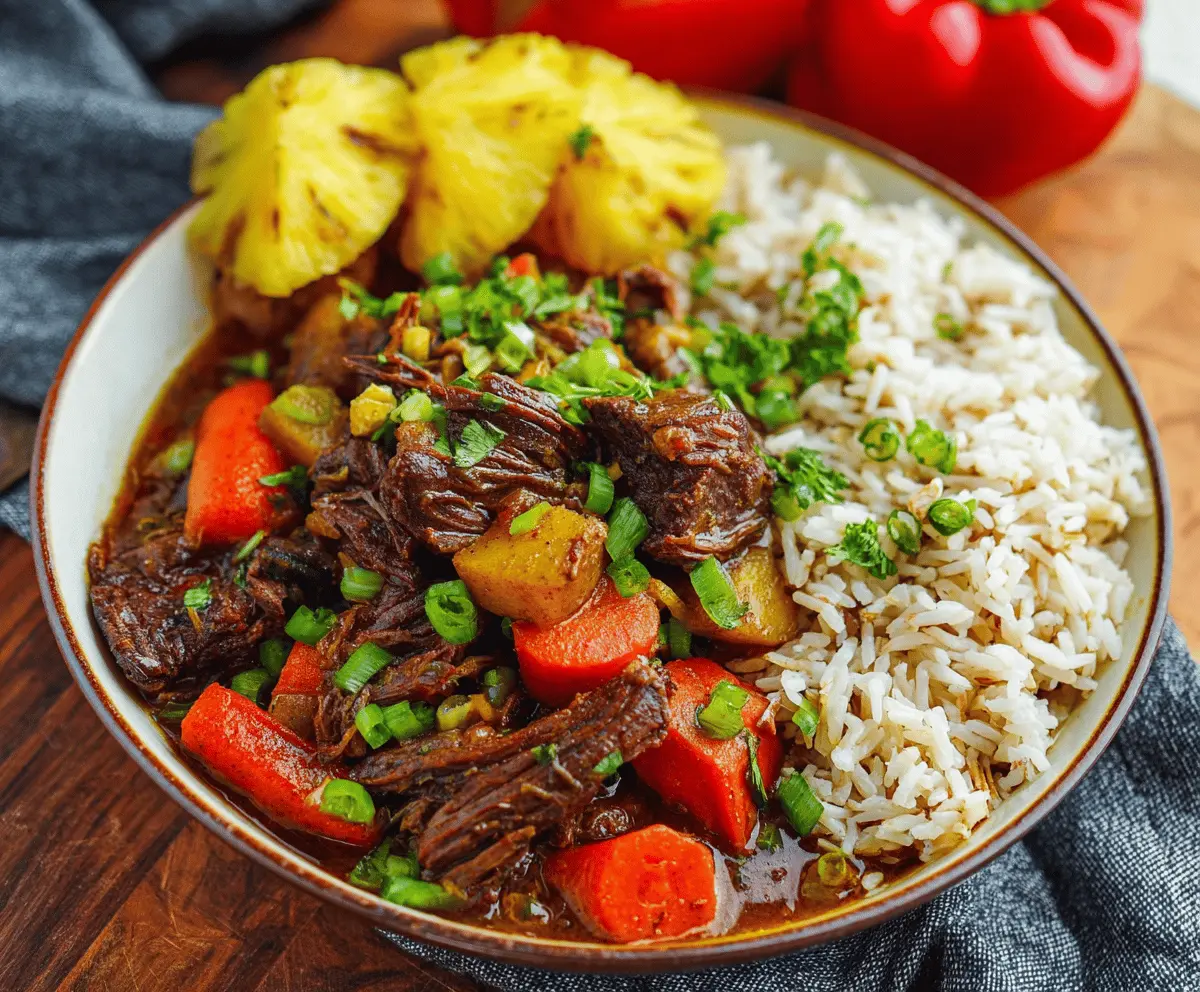 Jamaican Beef Stew with Rice