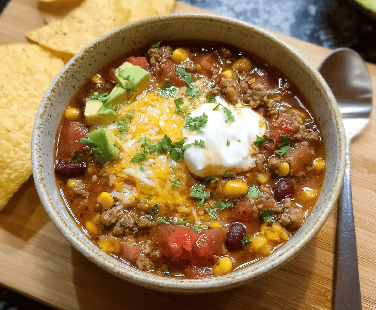 Mouthwatering Taco Soup