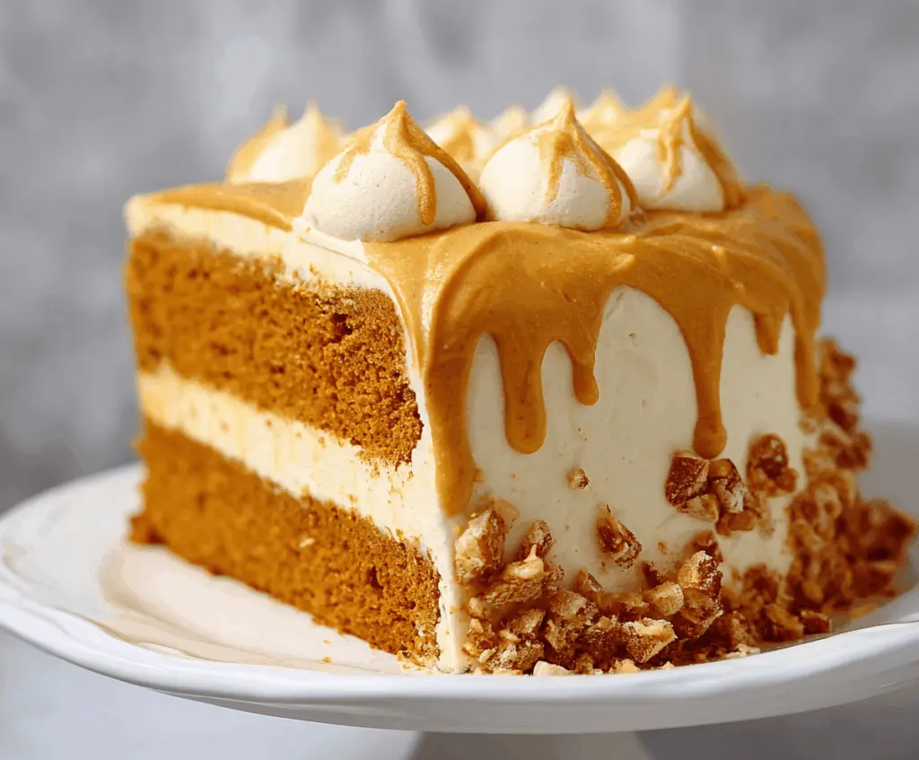 Delicious homemade Pumpkin Spice Cake topped with whipped cream and cinnamon, perfect for fall celebrations.
