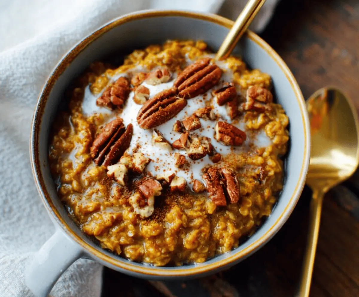 Slow Cooker Pumpkin Pie Oatmeal 