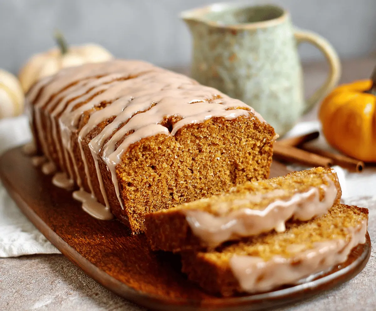 Spiced Pumpkin Bread with Cinnamon Glaze