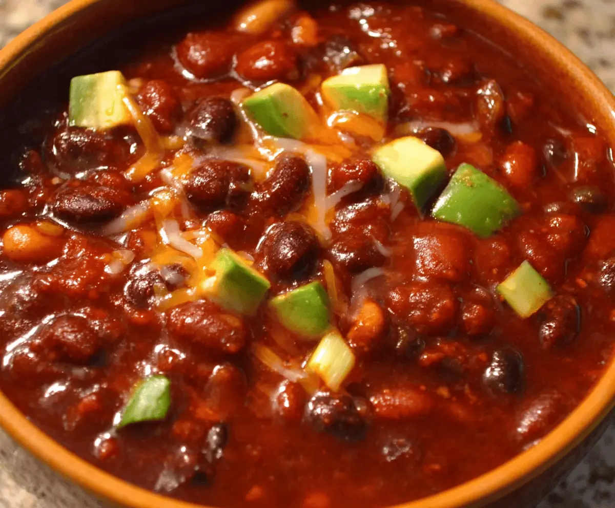 Vegetarian Three-Bean Chili