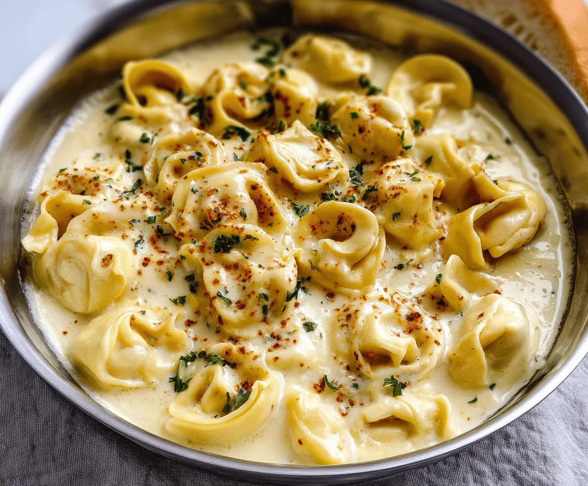 Cheesy Alfredo tortellini