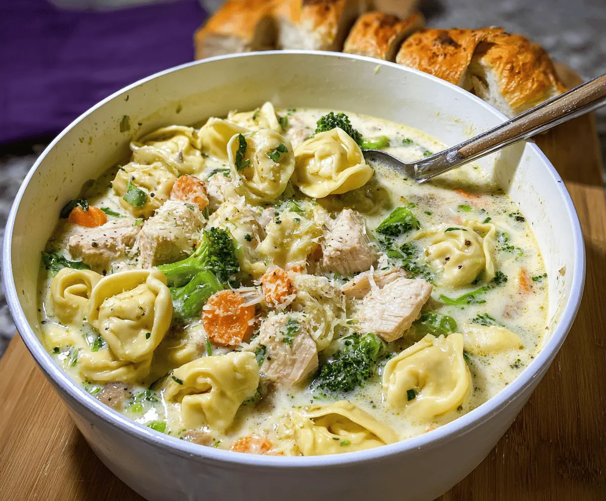 Chicken Alfredo Tortellini Soup