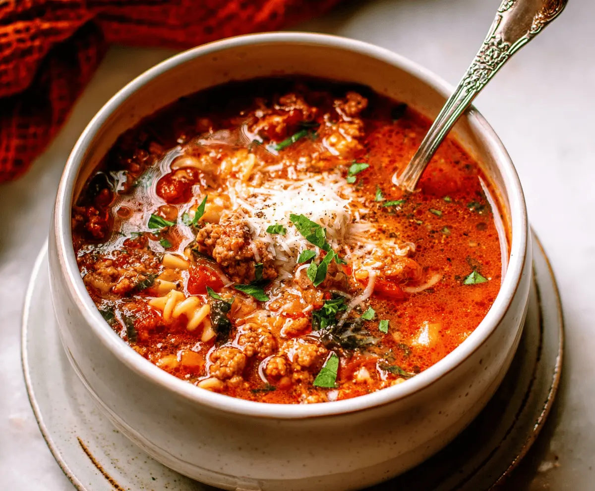 Italian Sausage Lasagna Soup