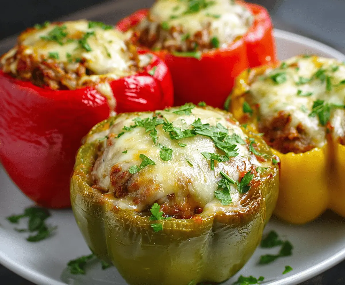 Slow Cooker Beef Stuffed Peppers