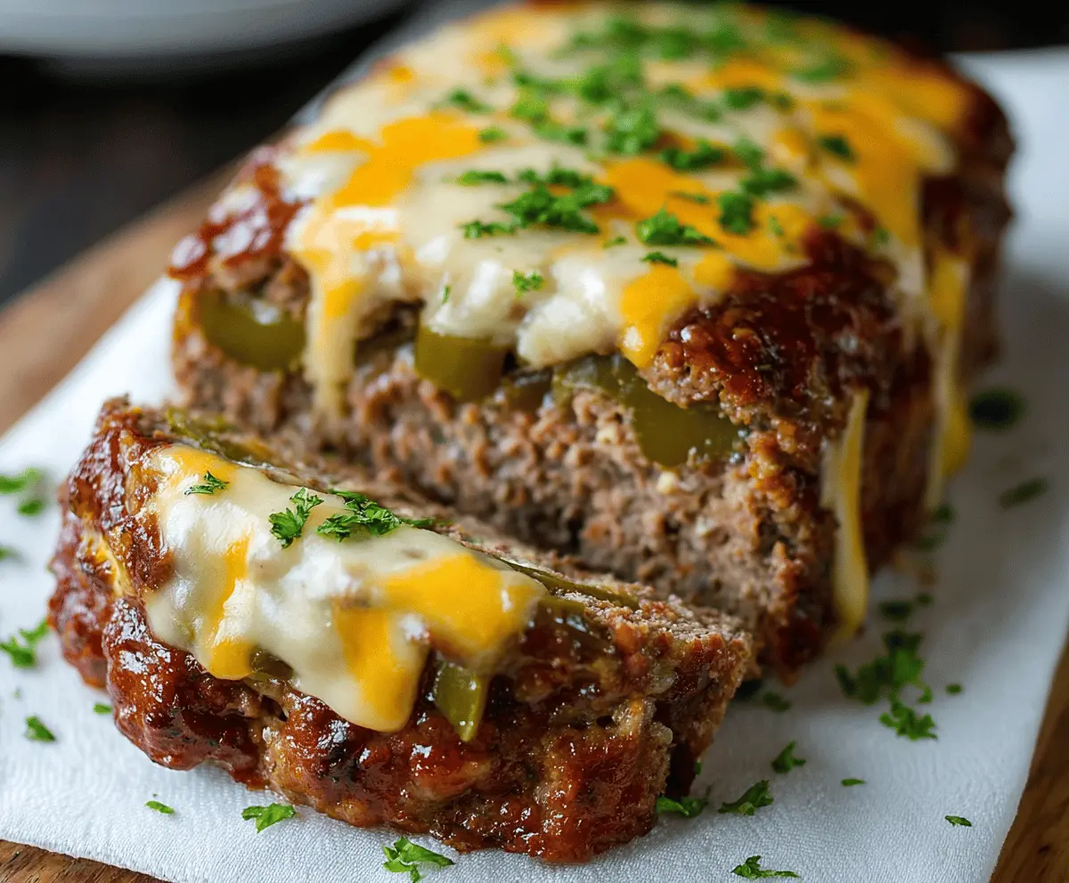 Cheesy Philly Cheesesteak Meatloaf Recipe