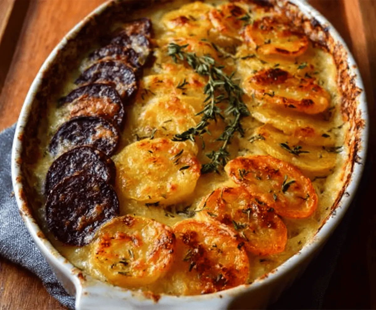 Easy Cheesy Root Vegetable Gratin