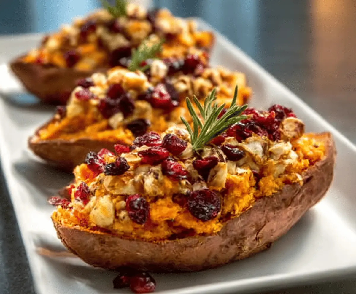 Easy Cranberry Apple Twice-Baked Sweet Potatoes