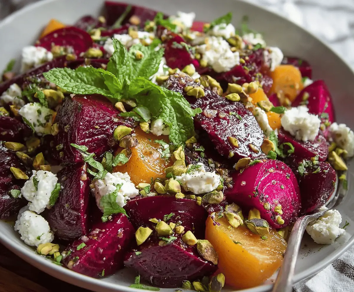 Easy Beet Feta Pistachios Salad