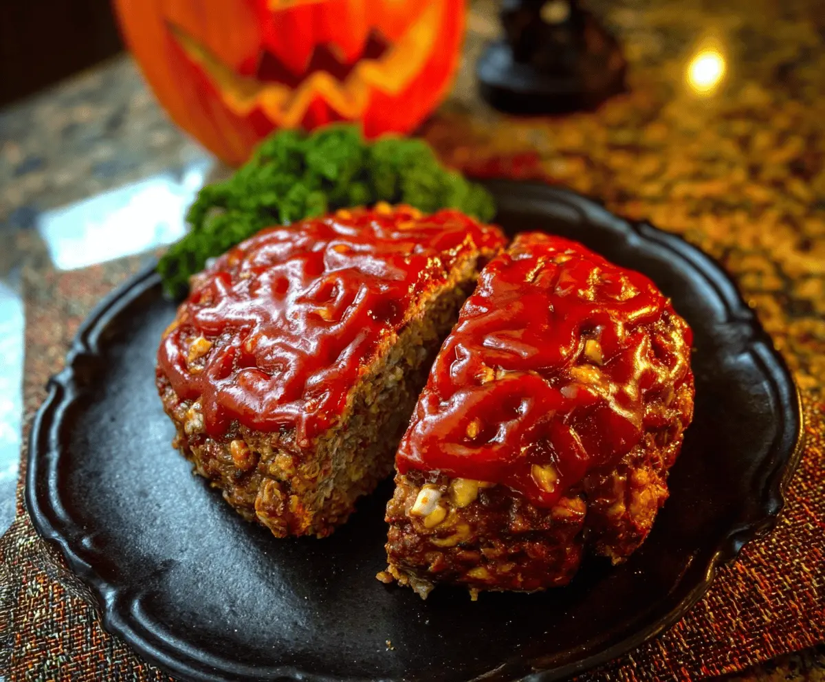 Spooky Halloween Brain Meatloaf Recipe — Easy & Creepy Dinner Idea