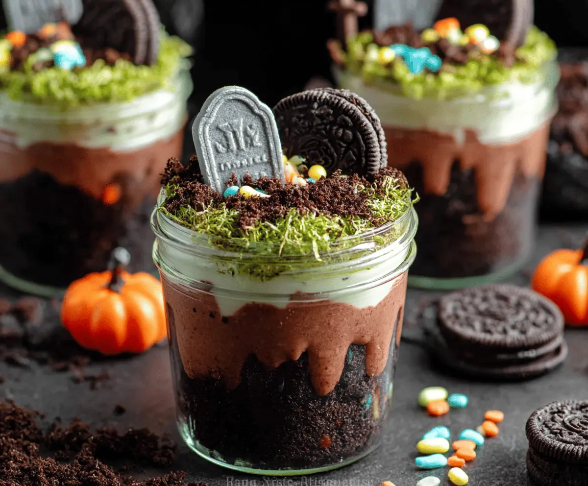 Spooky Halloween Graveyard Dirt Cups Recipe