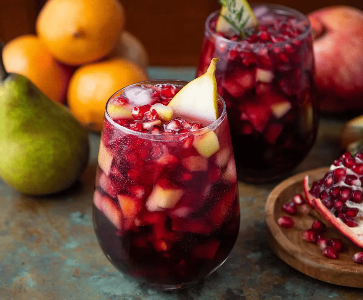Harvest Sangria Recipe with Pomegranate & Pears