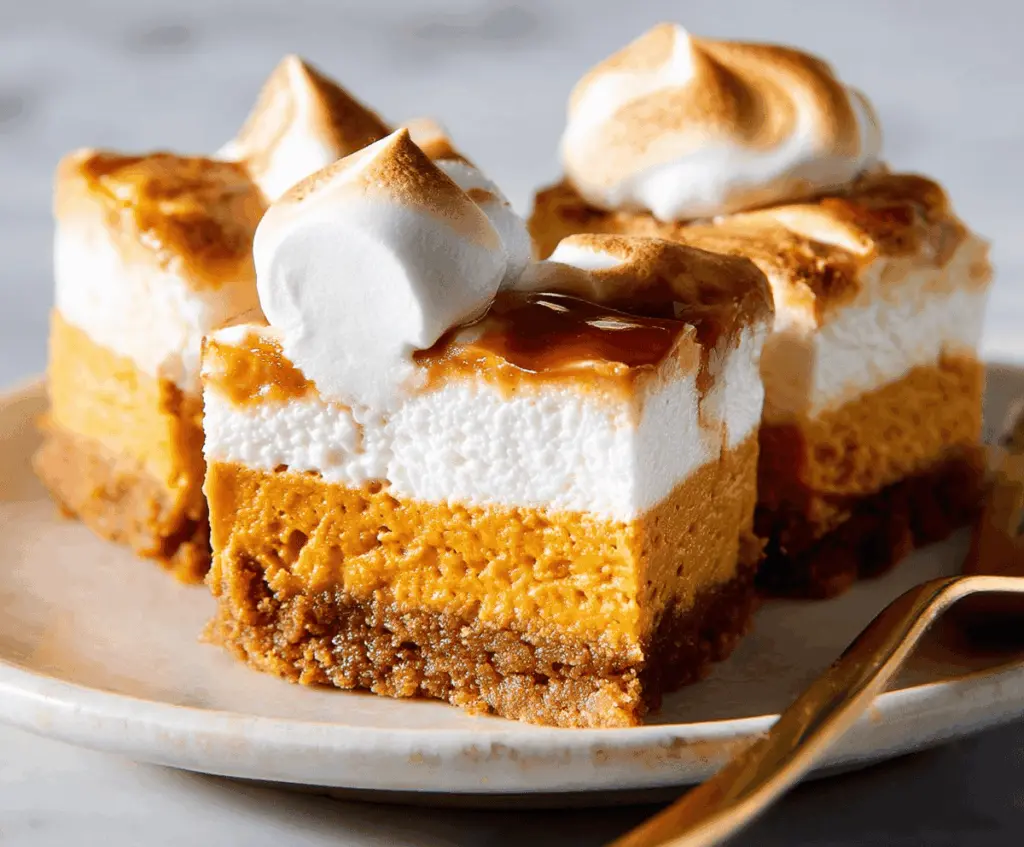 Creamy sweet potato cheesecake bars with a golden crust, perfect for sharing during the season.