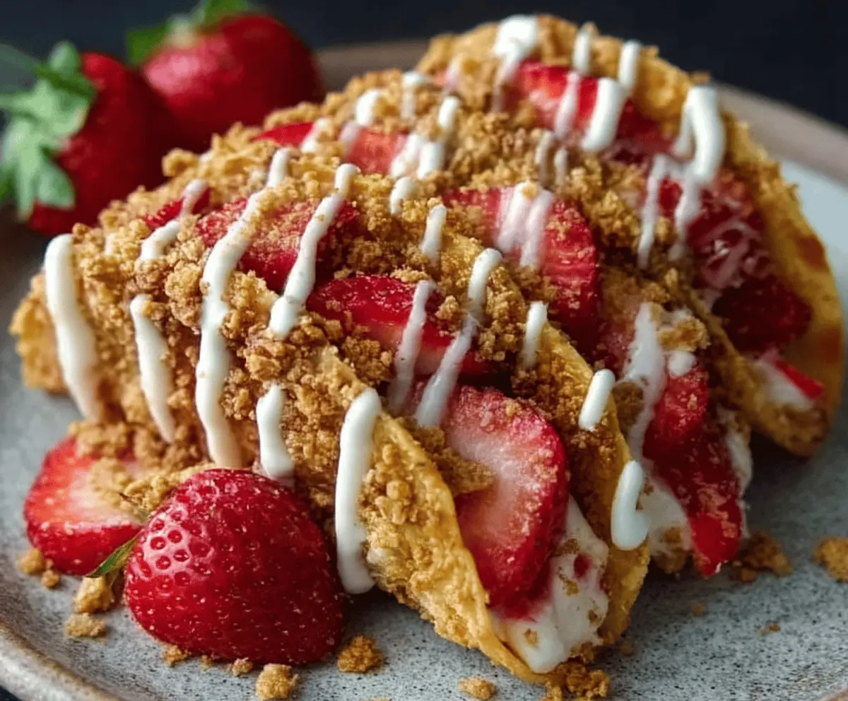 Easy Strawberry Crunch Cheesecake Tacos Recipe