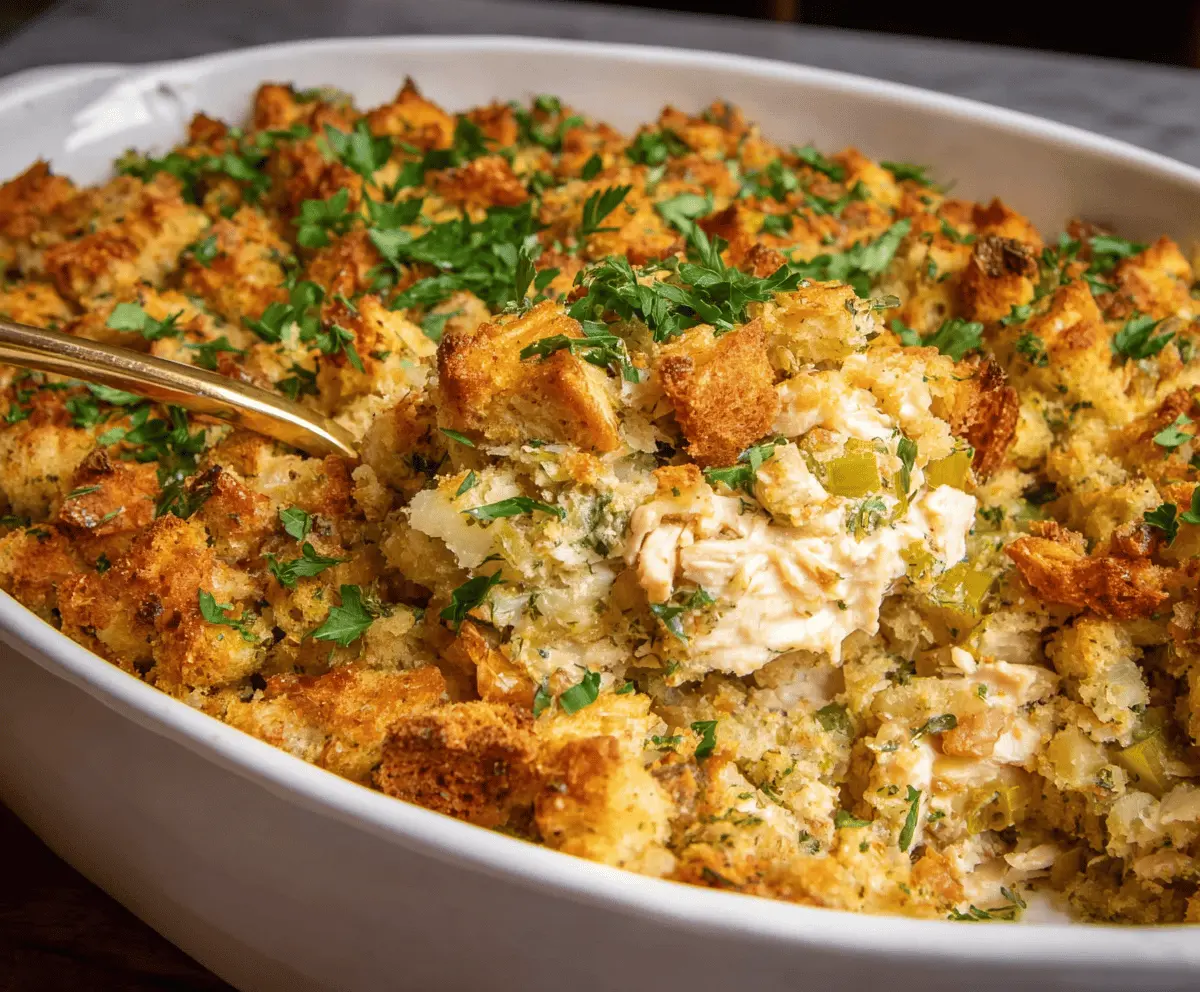 Easy Chicken Stuffing Casserole