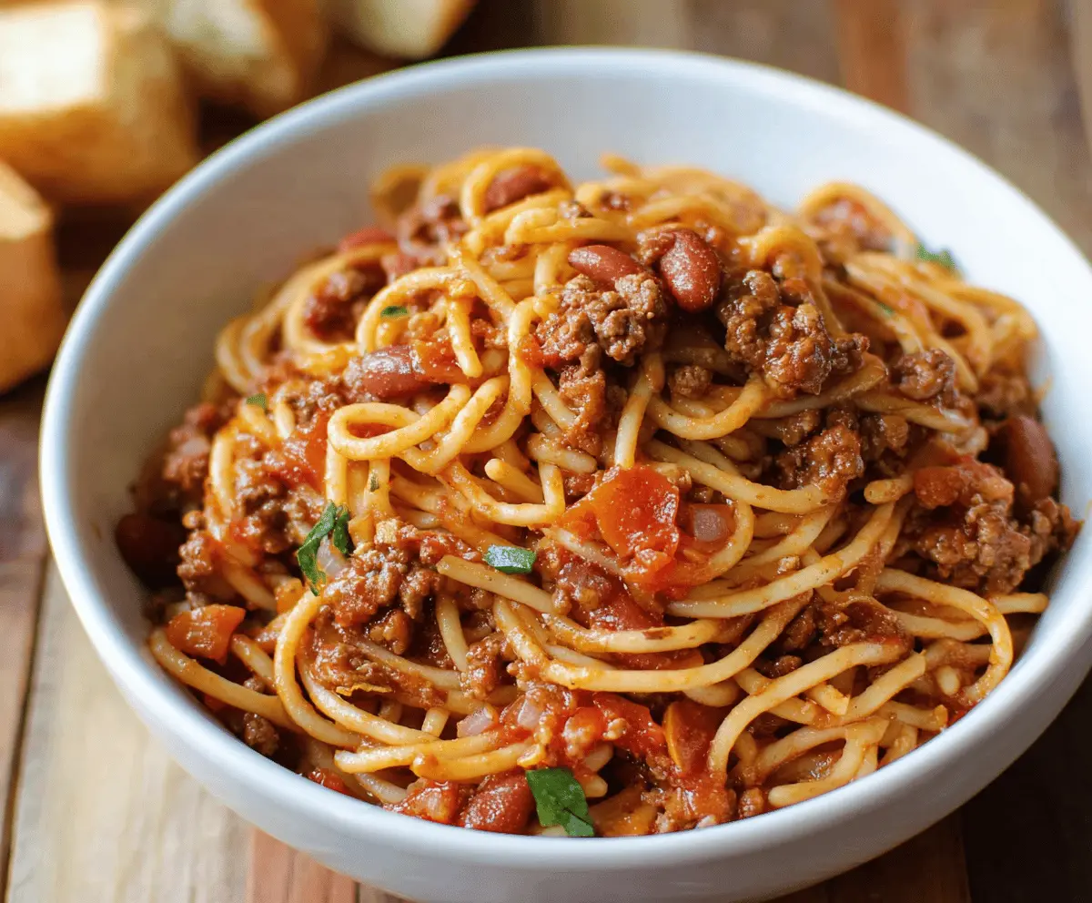 Easy Chili Spaghetti Recipe