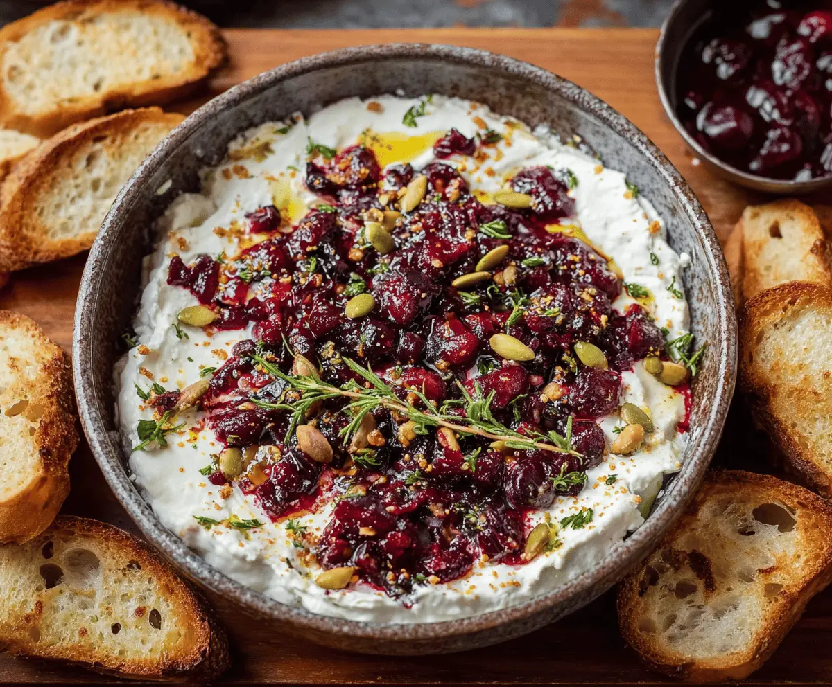 Easy Cranberry Whipped Feta Dip