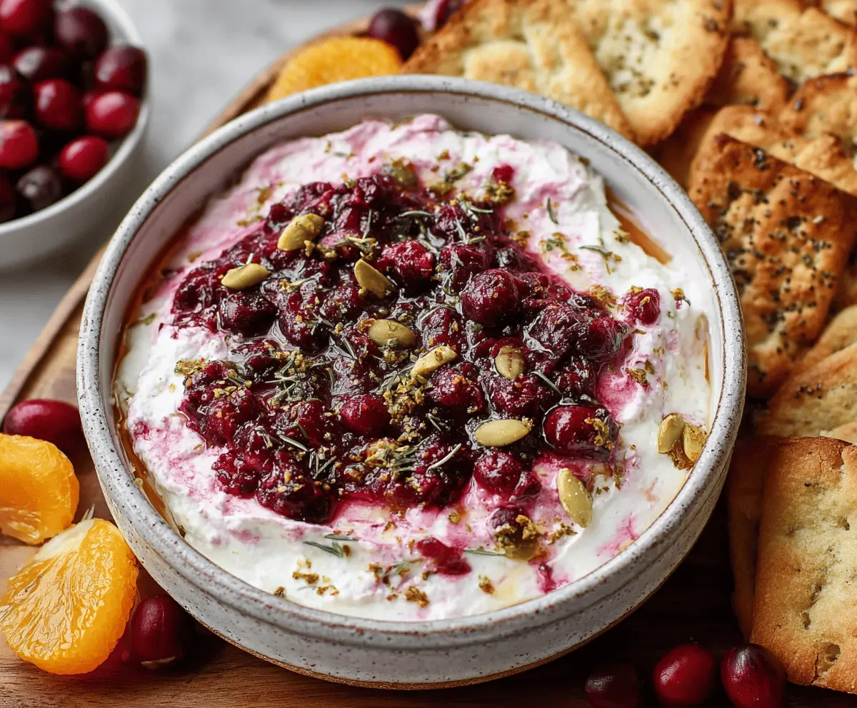 Cranberry whipped feta dip