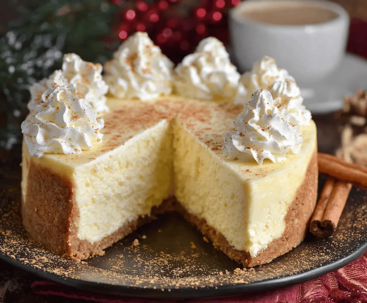 Eggnog Christmas Cheesecake