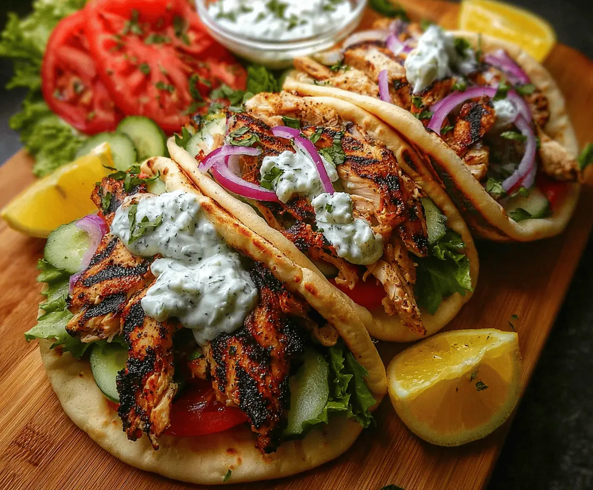 Grilled Chicken Gyros with Tzatziki Sauce