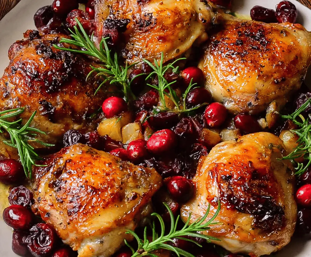 Easy Roasted Cranberry Chicken Thighs