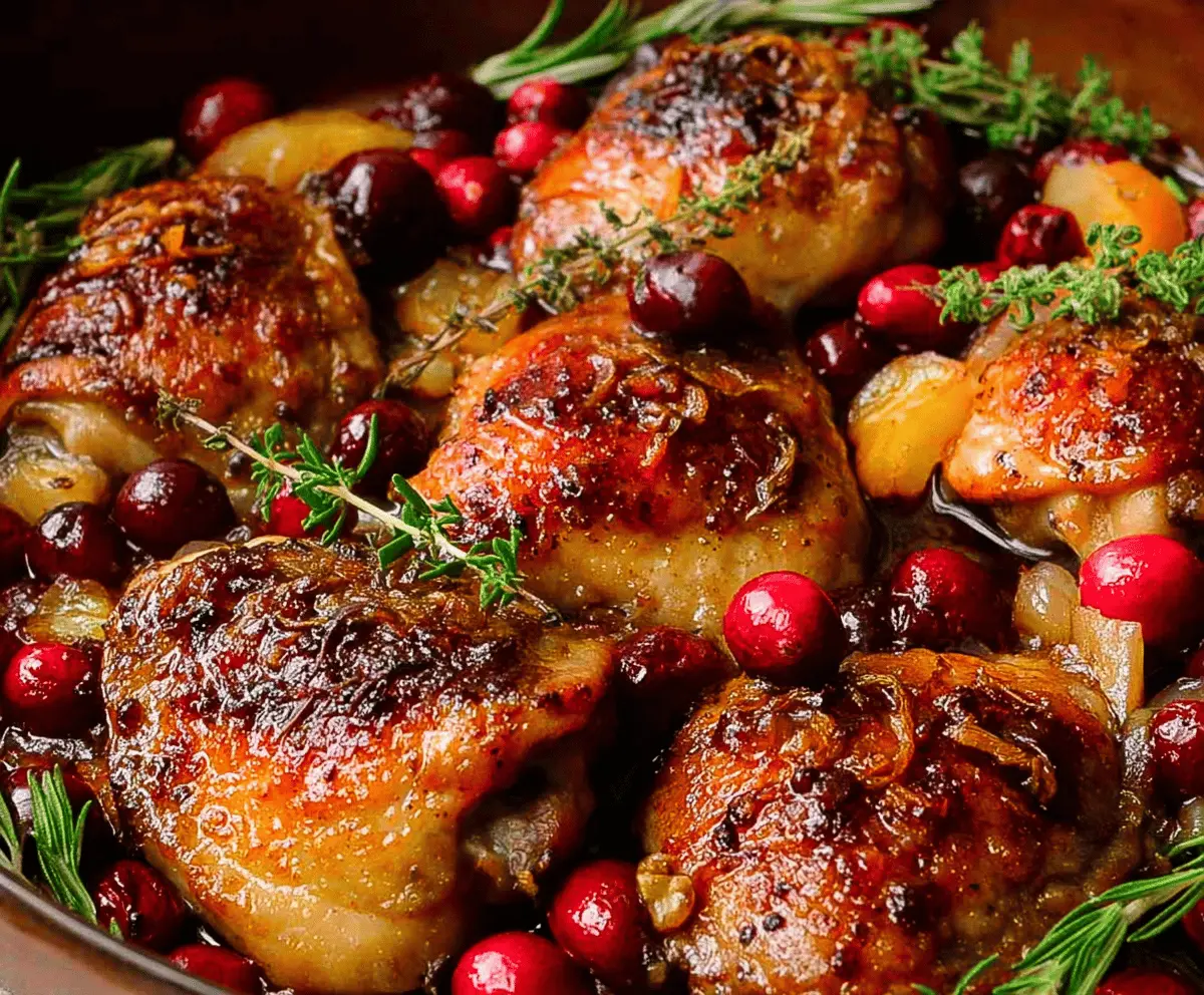 Roasted Cranberry Chicken Thighs
