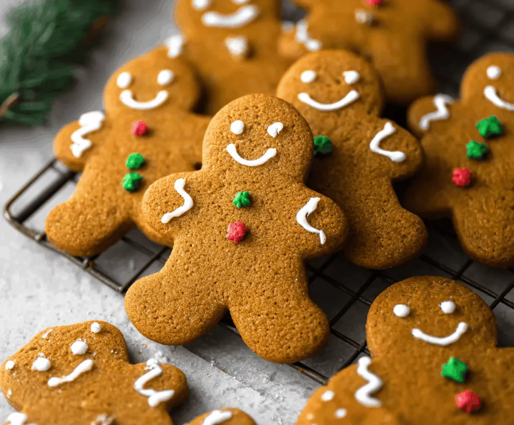 Delicious soft gingerbread cookies freshly baked and ready to enjoy.