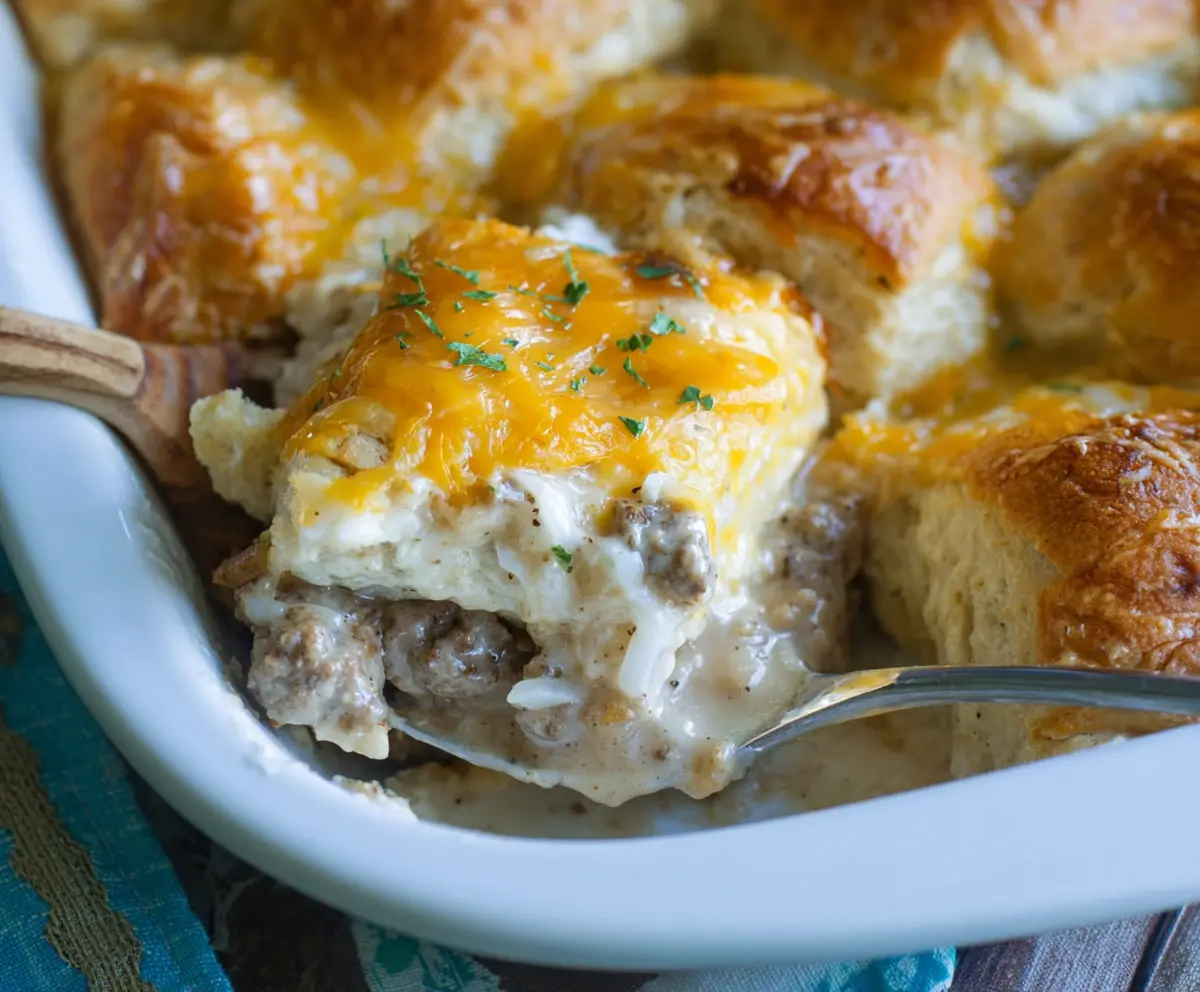 Easy Biscuits and Gravy Casserole
