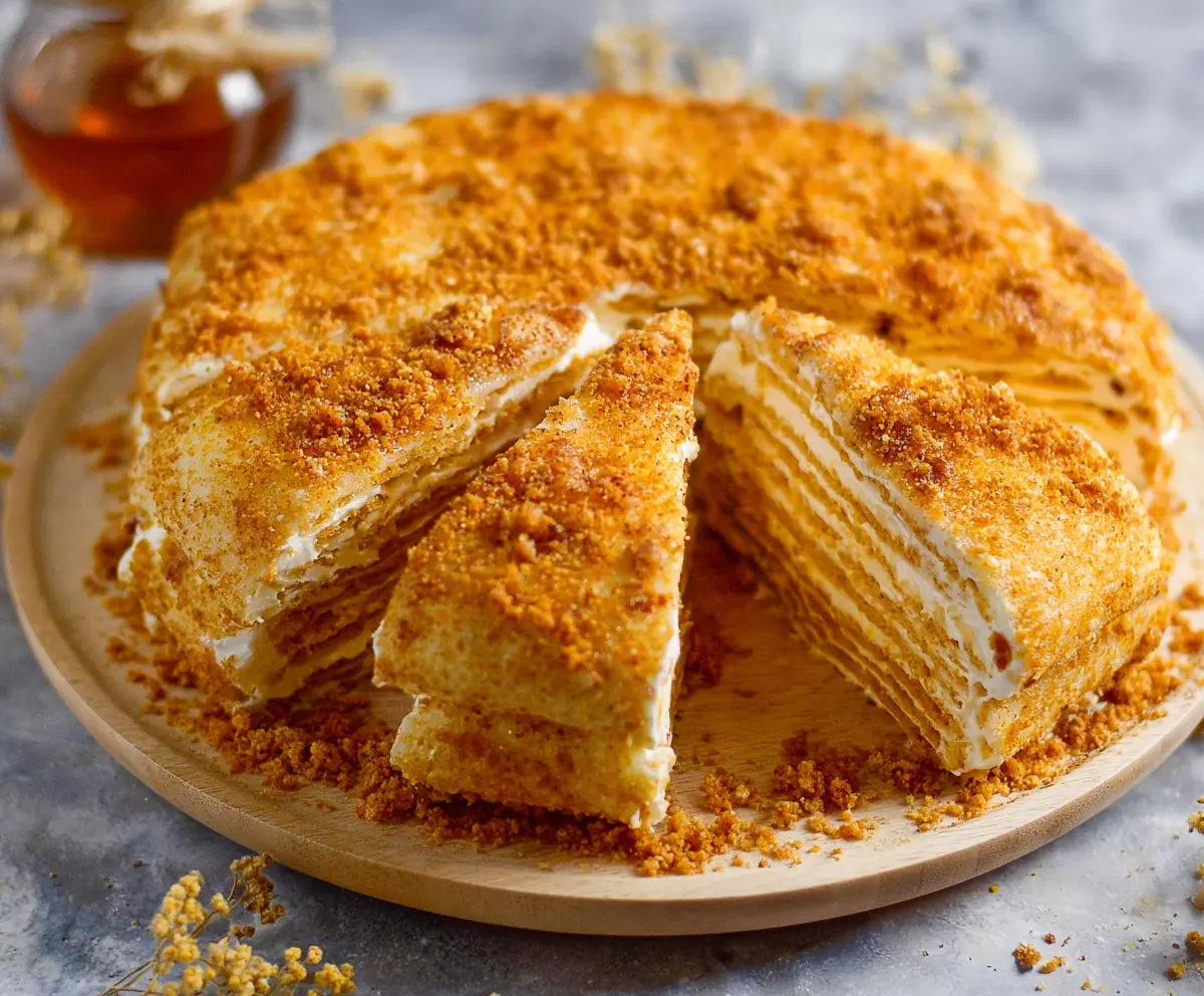 Easy Burnt Honey Medovik Cake