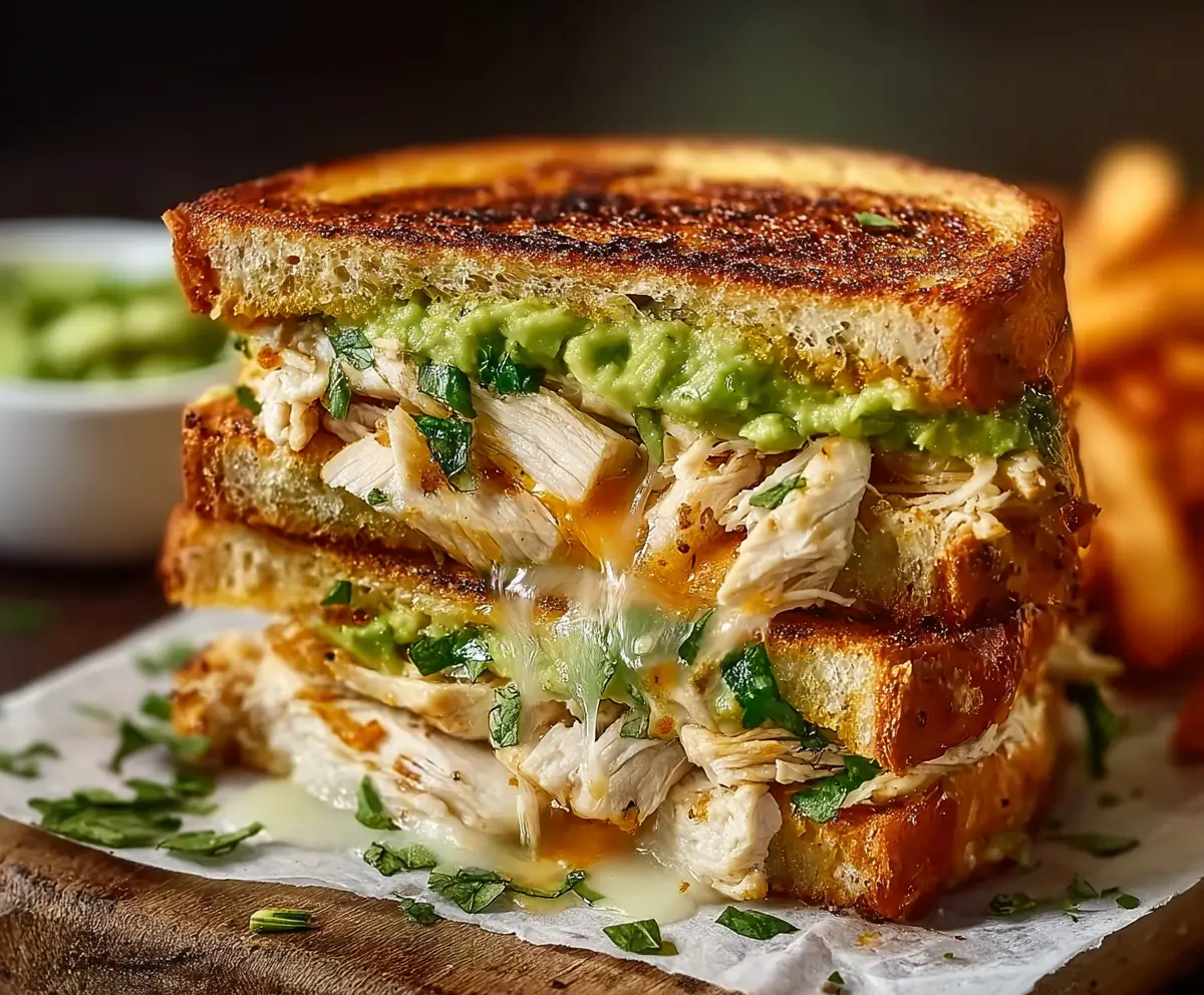 Easy Chicken Avocado Melt Sandwich