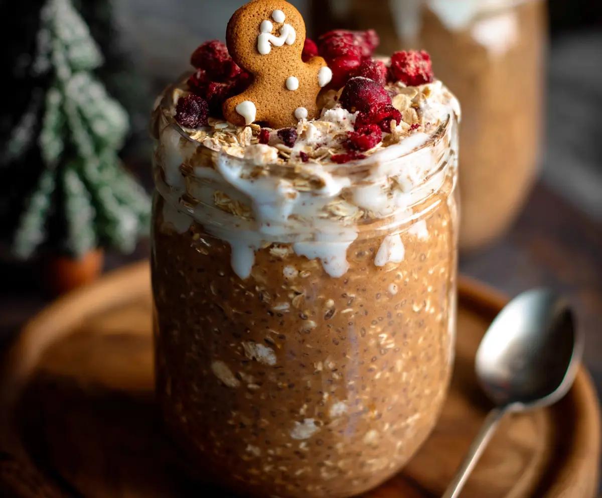 High Protein Gingerbread Overnight Oats