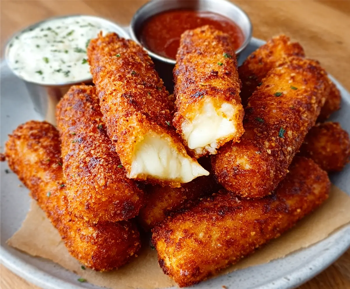 Crispy Nashville Hot Mozzarella Sticks