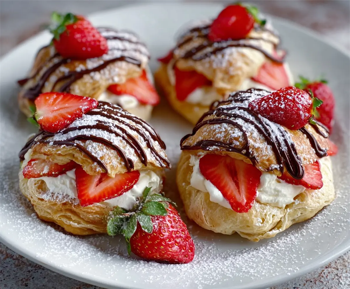 Easy Nutella Strawberry Cream Puffs